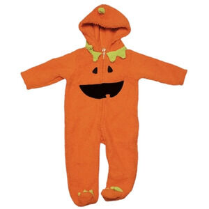 Pumpkin Halloween Baby Infant Fleece Sleeper Bodysuit Costume 9M 9 Months